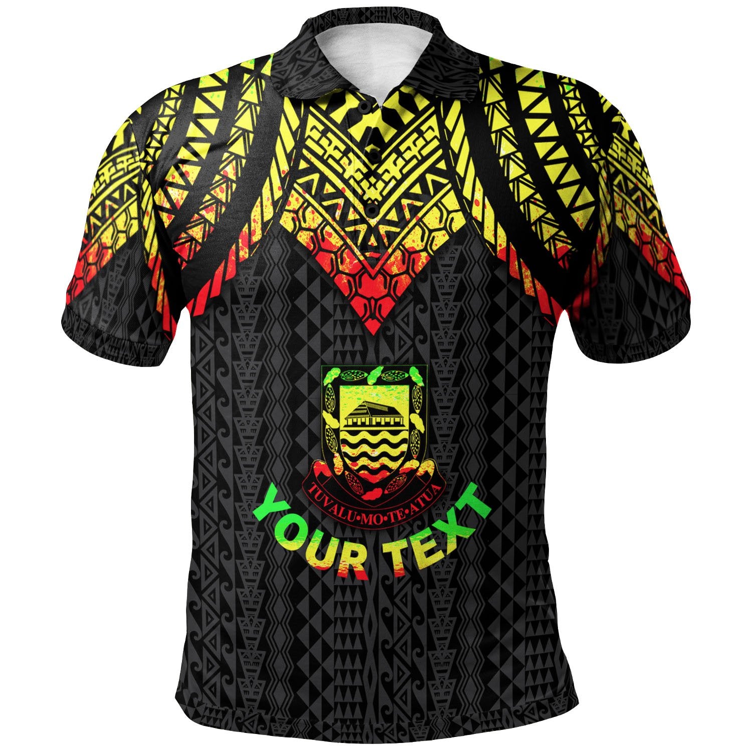 Tuvalu Custom Polo Shirt Polynesian Armor Style Reagge Unisex Reggae - Polynesian Pride