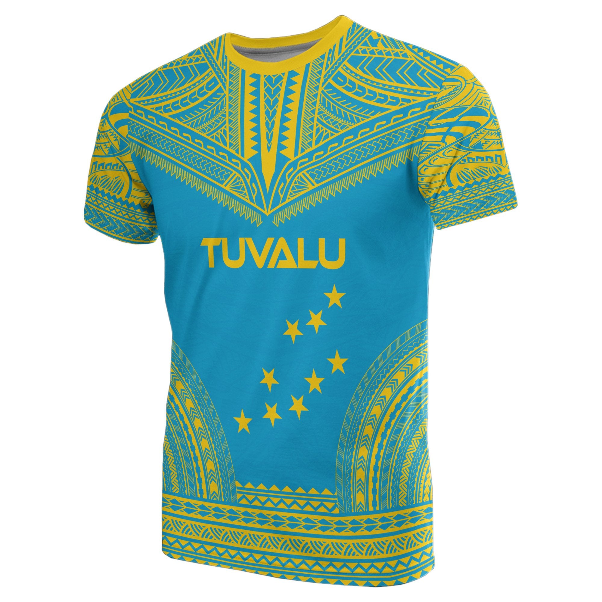 Tuvalu All Over T Shirt Tuvaluan Flag Coat of Arms Polynesian Tattoo Style Style Unisex Art - Polynesian Pride