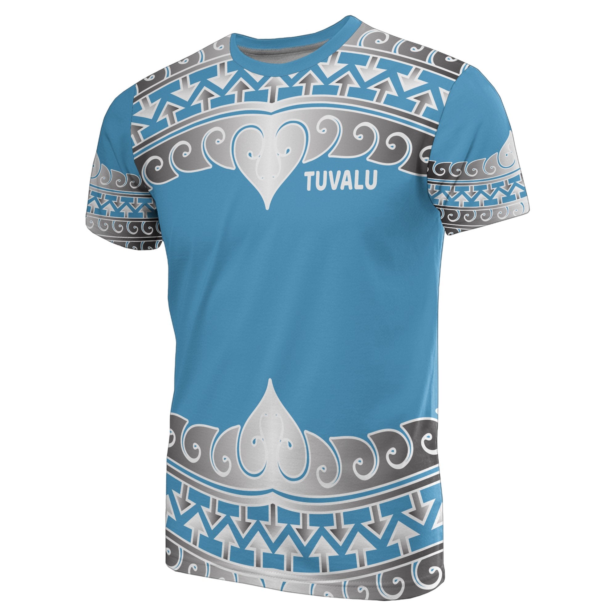 Tuvalu All Over T Shirt Tuvaluan Wave Style Unisex Blue - Polynesian Pride