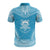 Tuvalu Custom Polo Shirt Tuvalu Coat Of Arms Polynesian Chief Tattoo Blue Version - Polynesian Pride