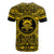 Tuvalu T Shirt Tuvaluan Coat of Arms Polynesian Gold Black - Polynesian Pride