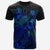 Tuvalu T Shirt Tuvaluan Coat of Arms Turtle Hibiscus Blue Unisex Blue - Polynesian Pride