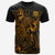 Tuvalu T Shirt Tuvaluan Coat of Arms Turtle Hibiscus Gold Unisex Gold - Polynesian Pride