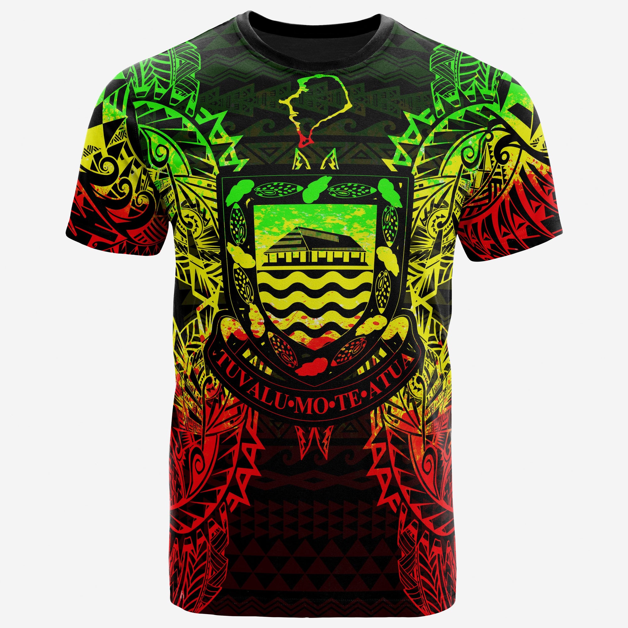 Tuvalu T Shirt Tuvaluan Coat of Arms Map Polynesian Tattoo Reggae Unisex Reggae - Polynesian Pride