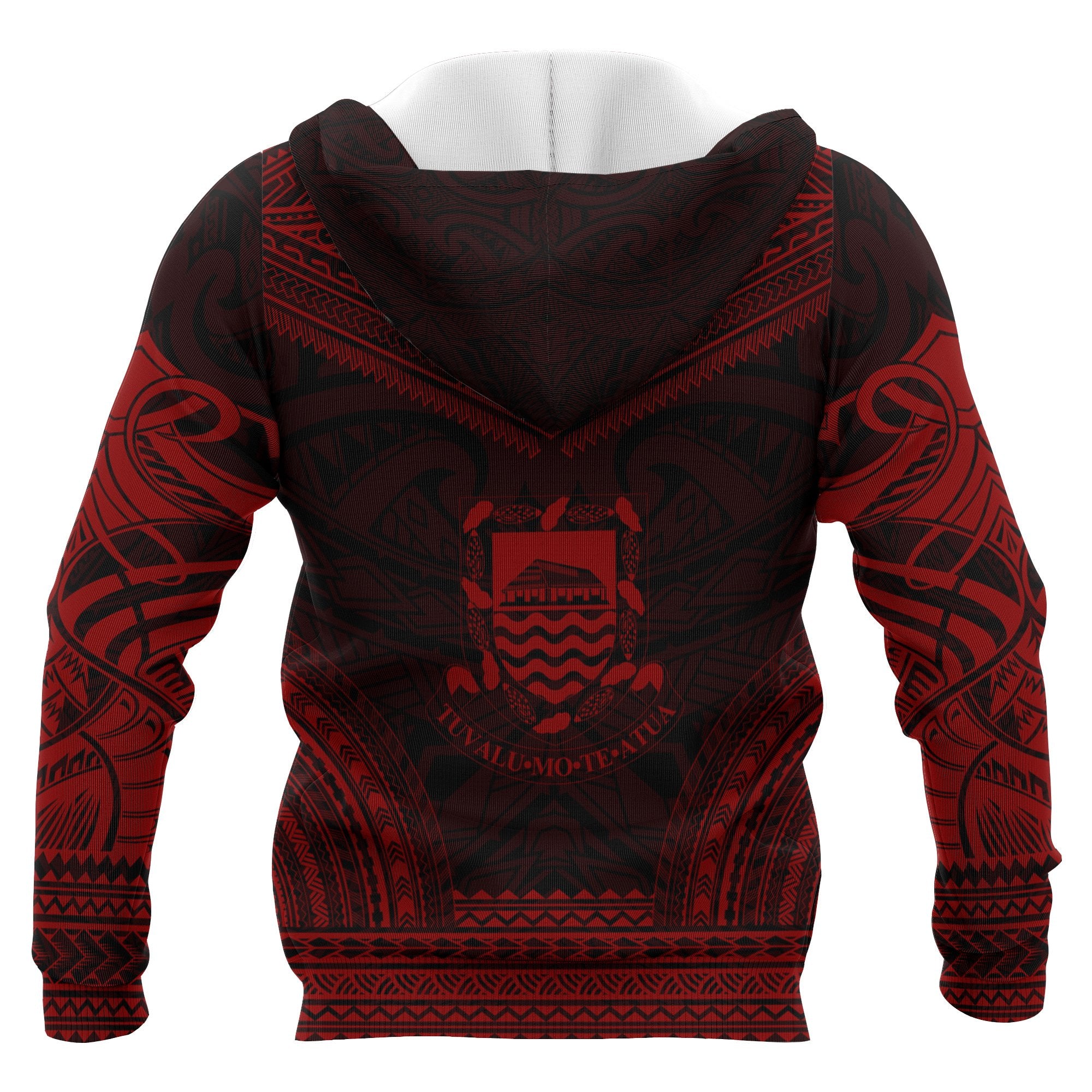 Tuvalu Polynesian Chief Custom Zip up Hoodie Red Version Unisex Red - Polynesian Pride