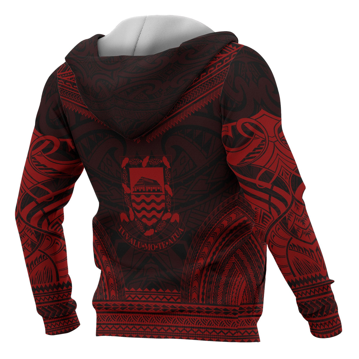 Tuvalu Polynesian Chief Custom Zip up Hoodie Red Version - Polynesian Pride