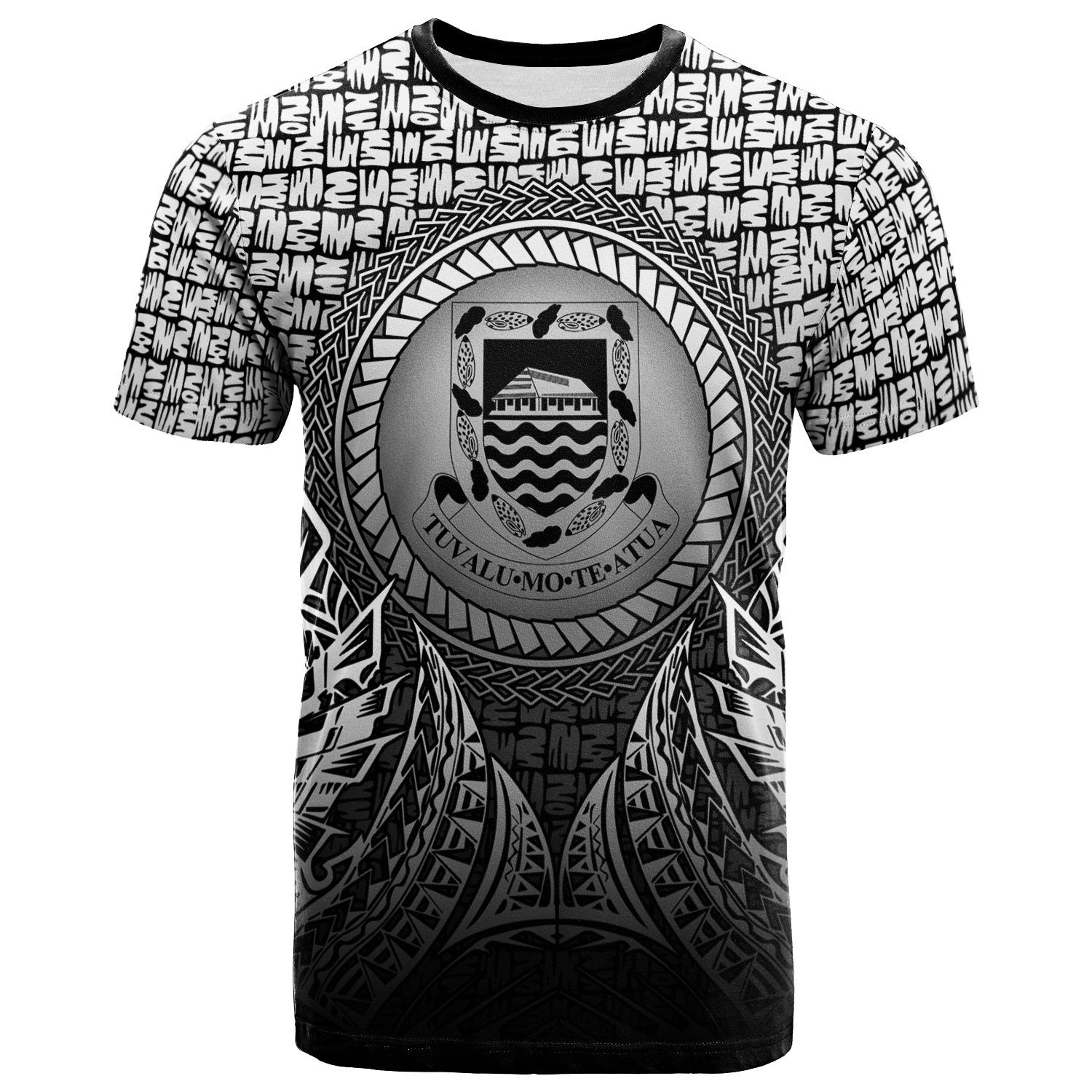 Tuvalu T Shirt Circle Pattern Black Unisex Black - Polynesian Pride