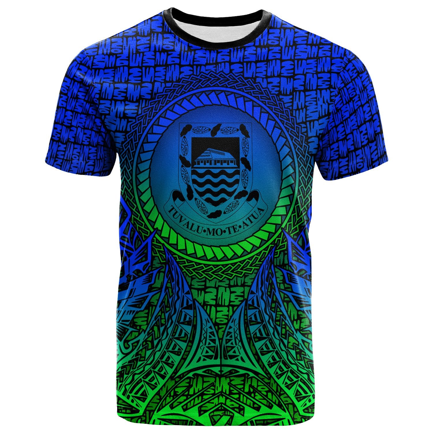 Tuvalu T Shirt Circle Pattern Blue Unisex Blue - Polynesian Pride