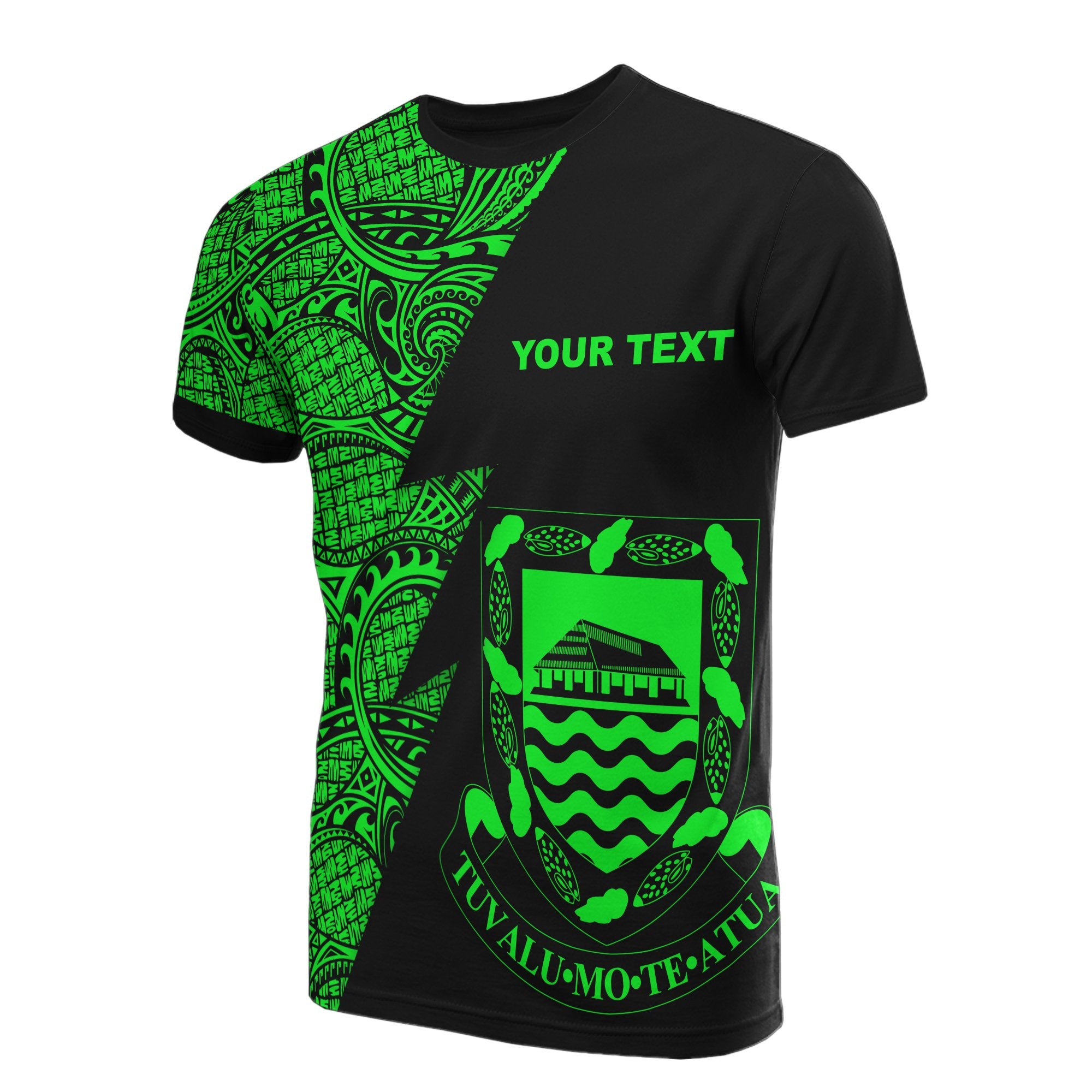 Tuvalu Custom T Shirt Polynesian Pattern Green Style Unisex Green - Polynesian Pride