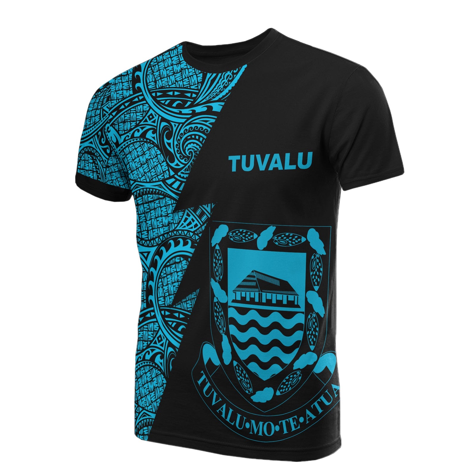 Tuvalu T Shirt Polynesian Pattern Neon Flash Style Unisex Neon - Polynesian Pride
