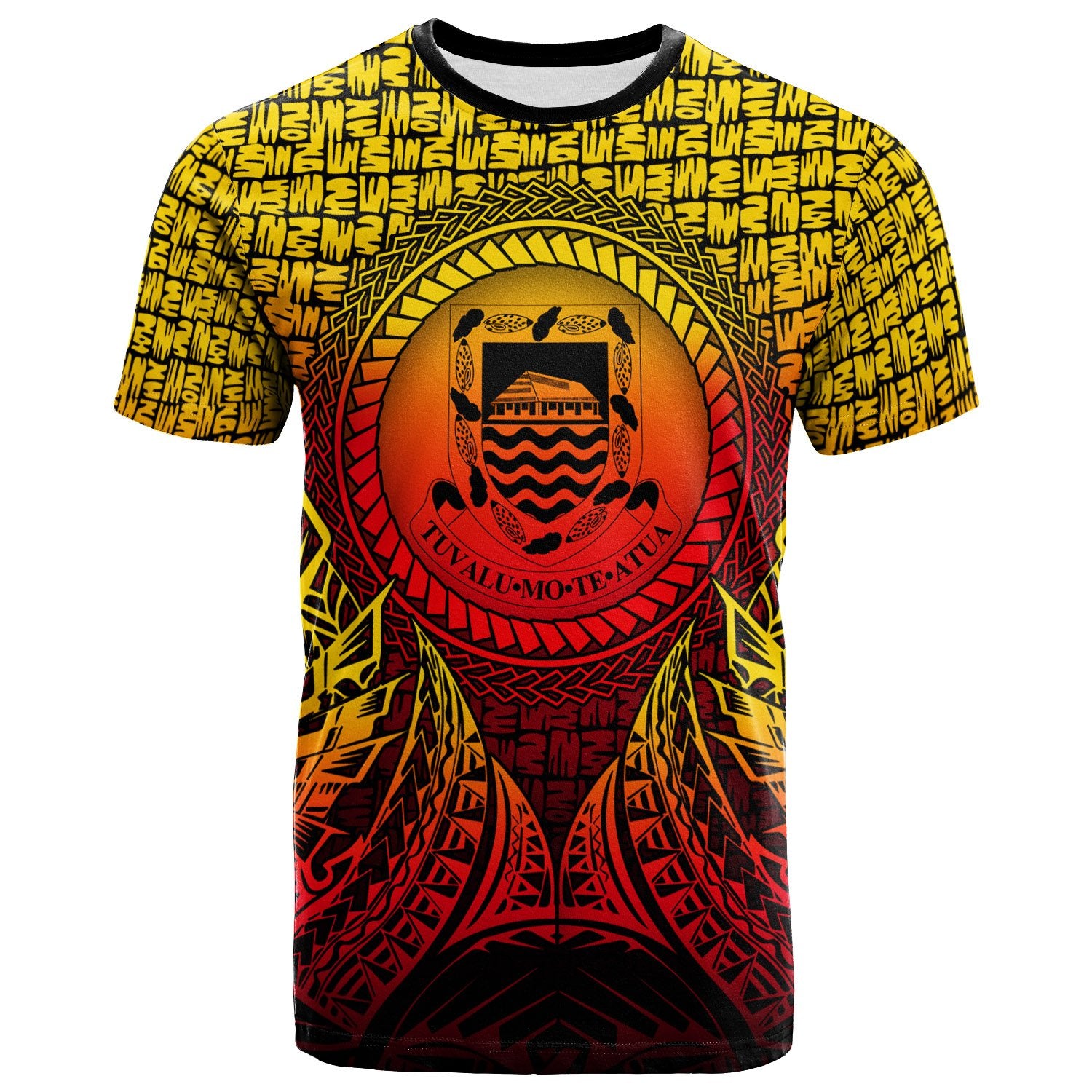 Tuvalu T Shirt Circle Pattern Yellow Unisex Yellow - Polynesian Pride