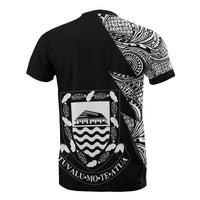 Tuvalu T Shirt Polynesian Pattern White Flash Style - Polynesian Pride