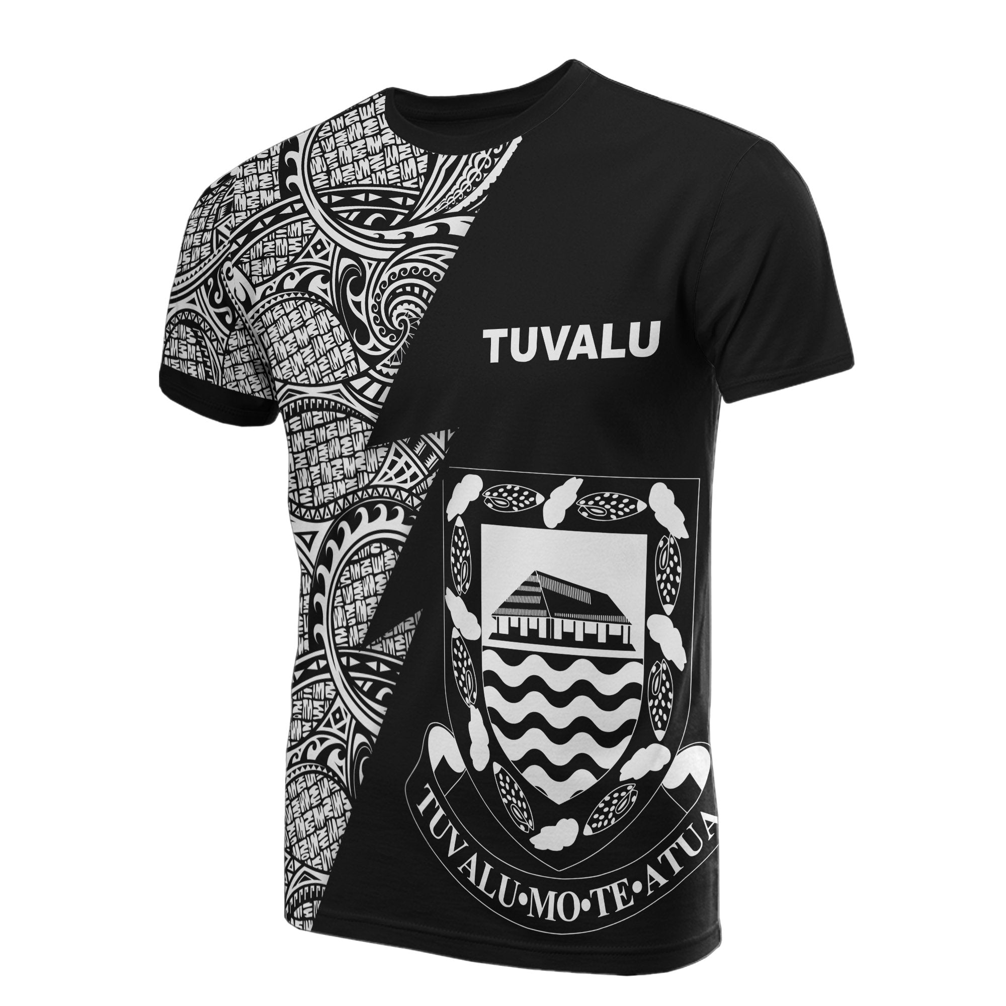 Tuvalu T Shirt Polynesian Pattern White Flash Style Unisex White - Polynesian Pride