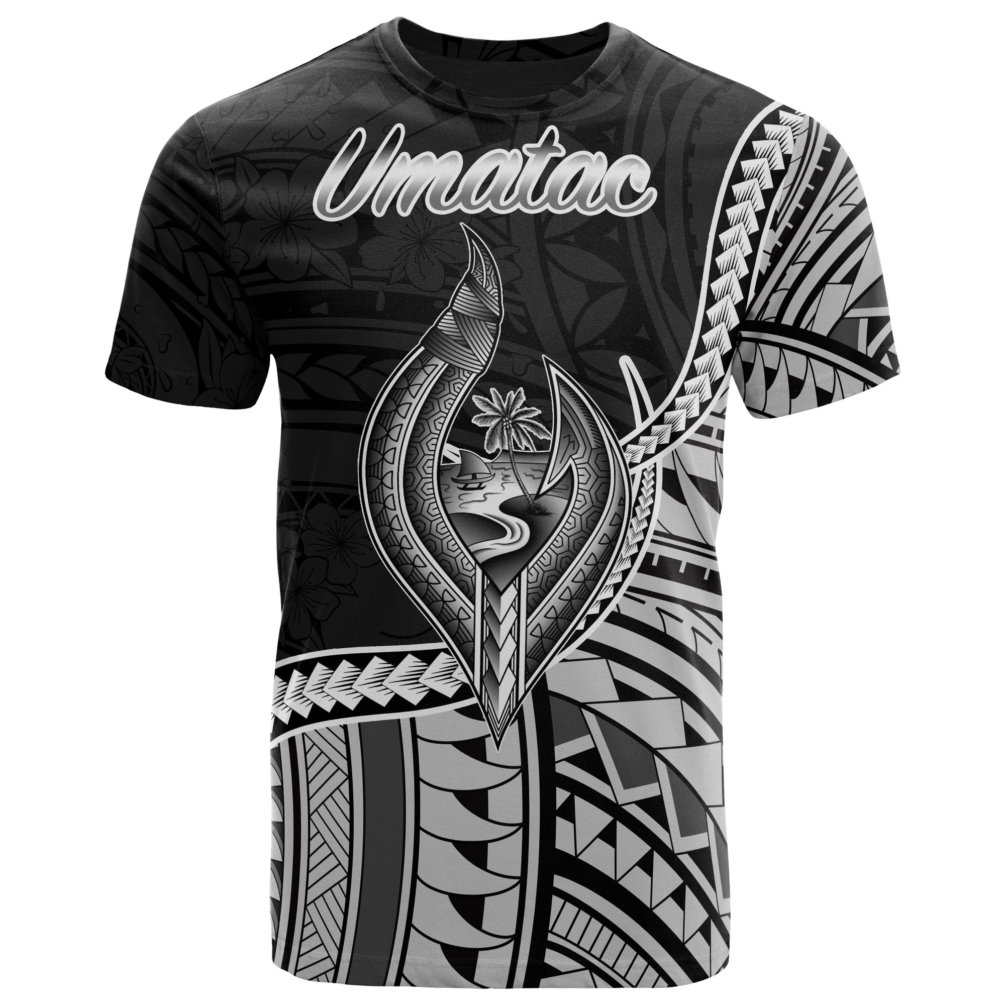 Guam T Shirt Umatac Polynesian Patterns Unisex Black - Polynesian Pride