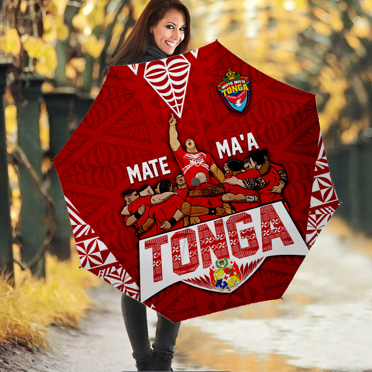 Tonga Rugby Umbrella Mate Ma'a Tonga Warriors LT7 - Polynesian Pride