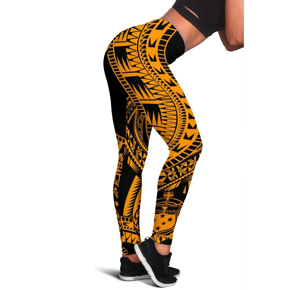 Samoa Women Leggings Polynesian Pattern Gold Gold - Polynesian Pride