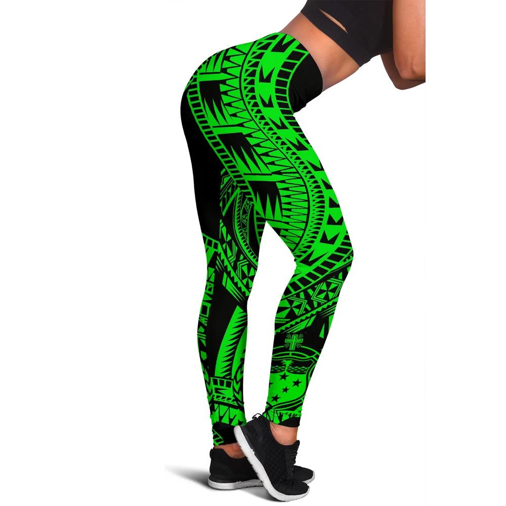 Samoa Women Leggings Polynesian Pattern Green Green - Polynesian Pride