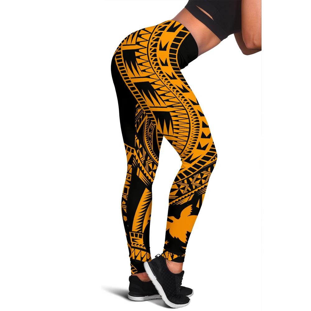 Papua New Guinea Women Leggings Polynesian Pattern Gold Gold - Polynesian Pride