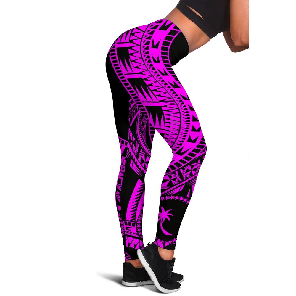 Chuuk Women Leggings Polynesian Pattern Pink Pink - Polynesian Pride