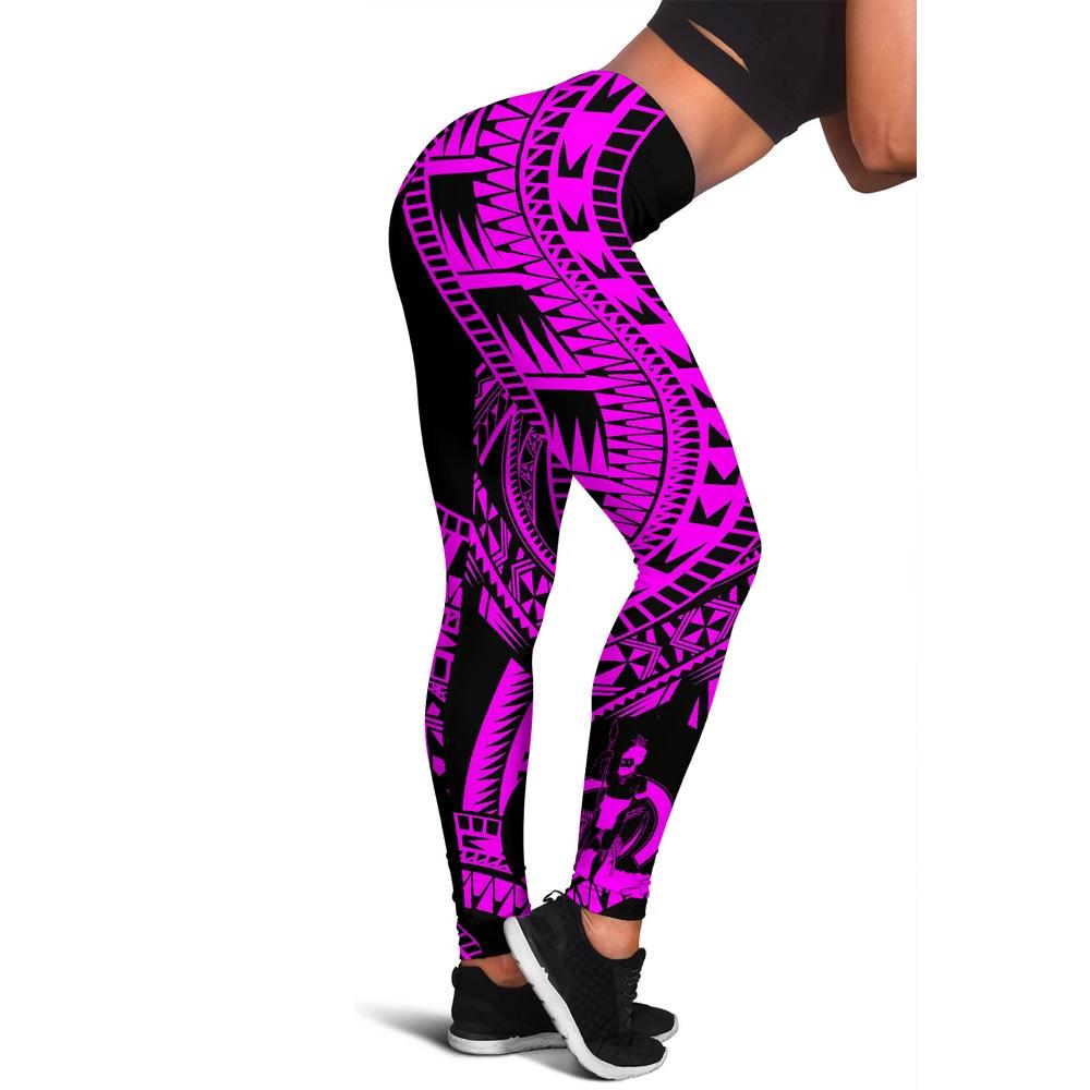 Vanuatu Women Leggings Polynesian Pattern Pink Pink - Polynesian Pride