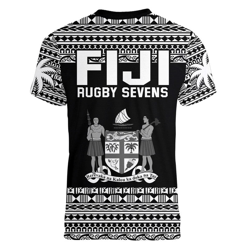 Fiji Rugby Sevens V-Neck T Shirt Simple Style LT9 - Polynesian Pride