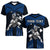 (Custom Personalised) Hawaii V-Neck T Shirt Hawaiian Warrior With Weapon Polynesian Ver.06 LT14 Female Blue - Polynesian Pride
