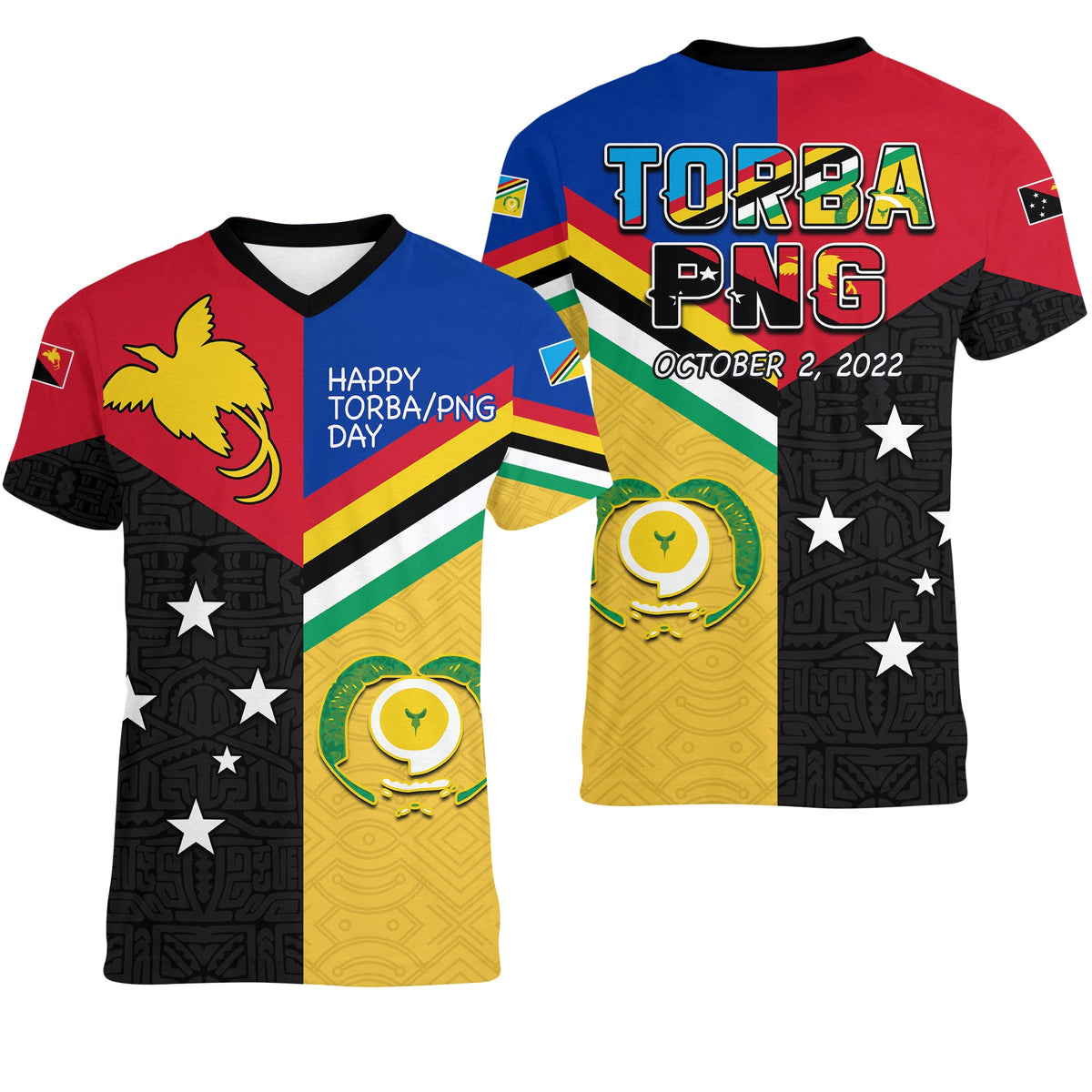 Torba PNG Day V Neck T Shirt 2022 Simple Polynesia LT13 Art - Polynesian Pride