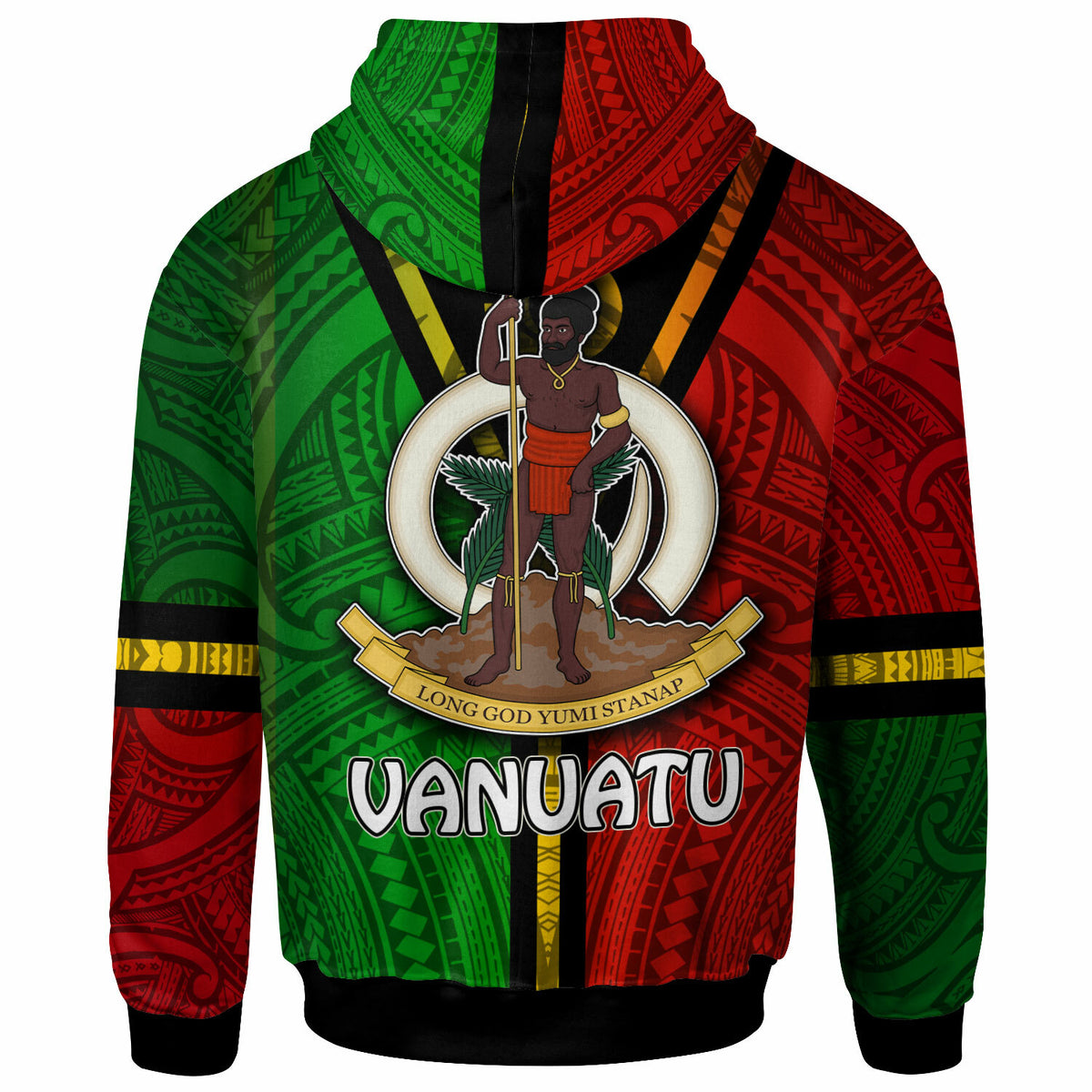 Vanuatu Hoodie Custom Vanuatu Flag Style Hoodie LT10 - Polynesian Pride