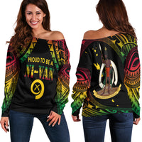 Vanuatu Proud To Be A Ni-Van - Polynesian Pattern Off Shoulder Sweater LT7 - Polynesian Pride