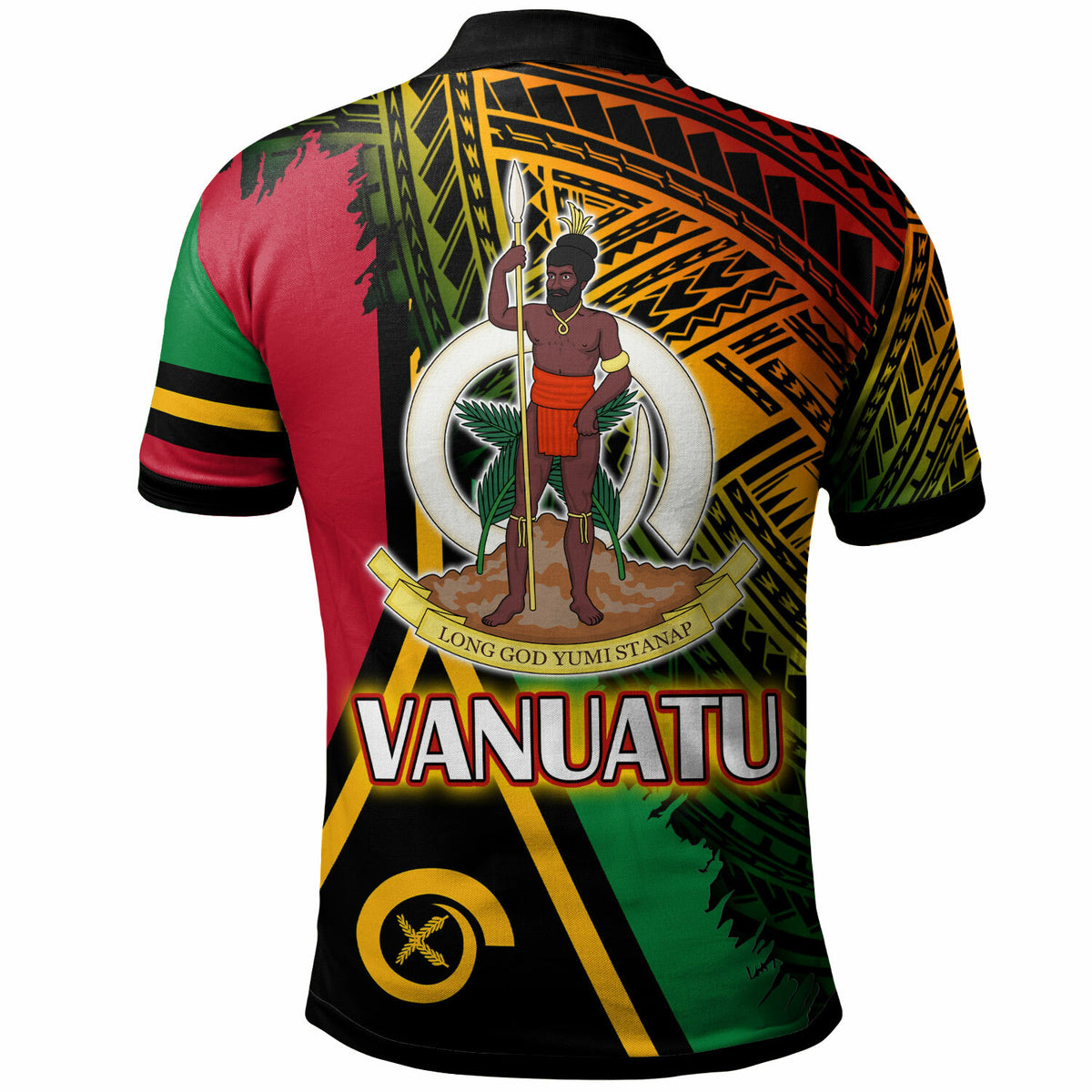 Vanuatu Polo Shirt Custom Polynesian Grunge Texture Style Polo Shirt LT10 - Polynesian Pride