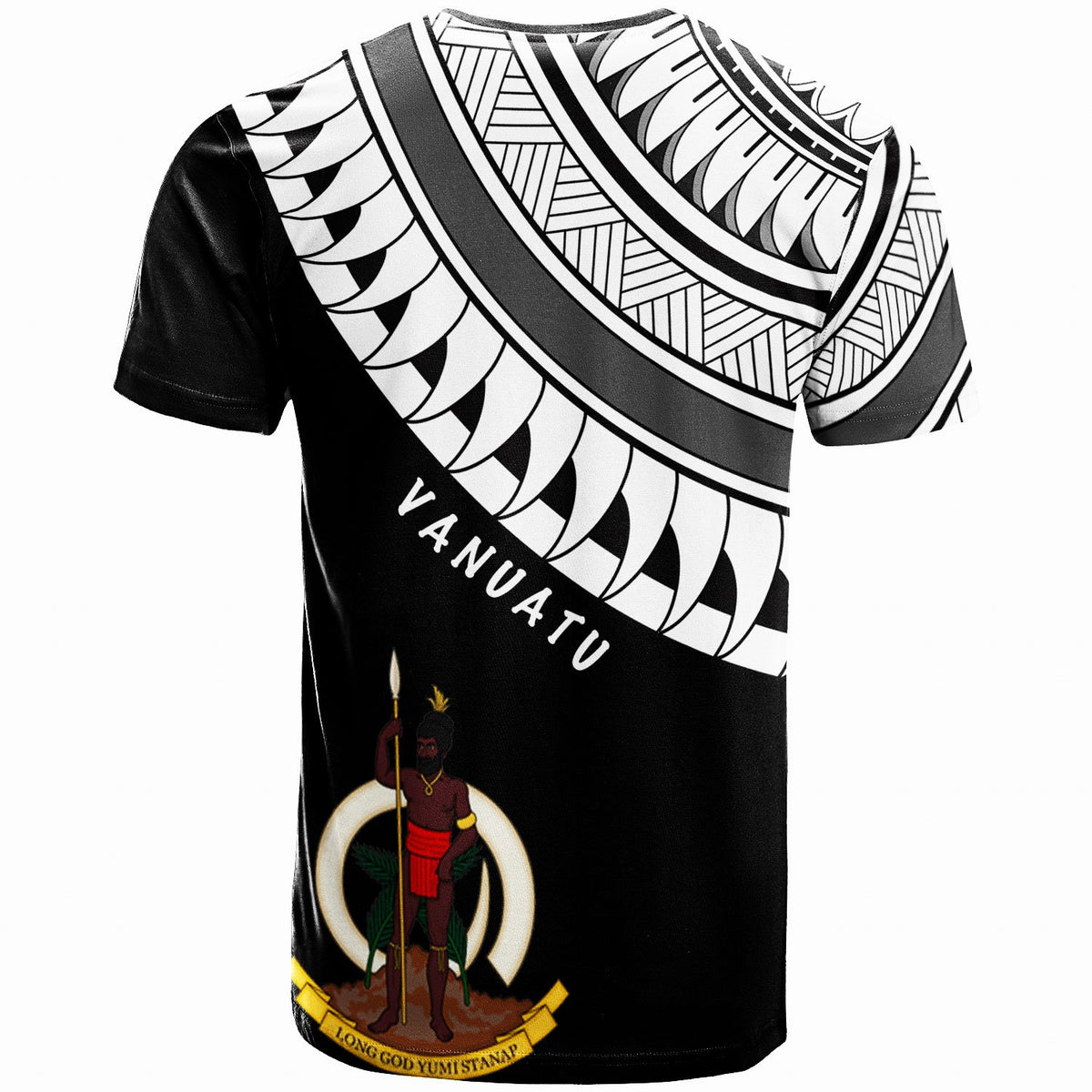 Vanuatu Custom T Shirt Ginger Lei Pattern White - Polynesian Pride