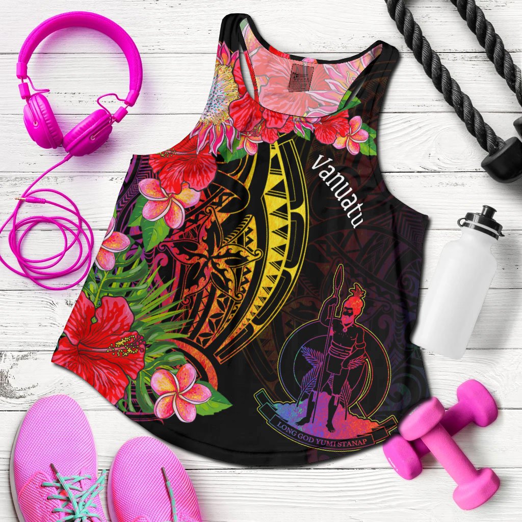 Vanuatu Women's Racerback Tank - Tropical Hippie Style - Polynesian Pride