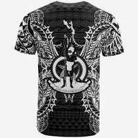 Vanuatu T Shirt Vanuatuan Coat of Arms Map Polynesian Tattoo White Black - Polynesian Pride