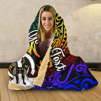 Vanuatu Custom Personalised Hooded Blanket - Rainbow Polynesian Pattern - Polynesian Pride