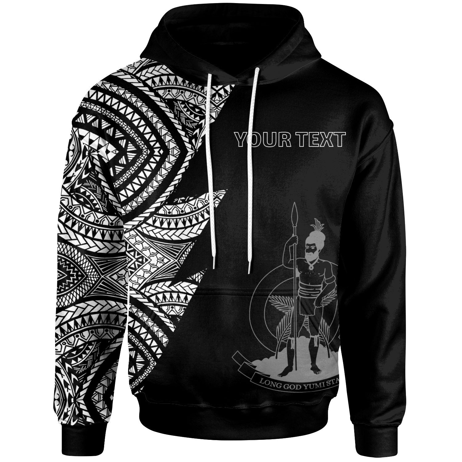 Vanuatu Custom Personalized Hoodie Flash Style White Unisex White - Polynesian Pride