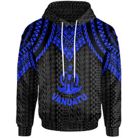 Vanuatu Hoodie Polynesian Armor Style Blue Unisex Blue - Polynesian Pride