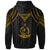 Vanuatu Custom Zip up Hoodie Polynesian Armor Style Gold - Polynesian Pride