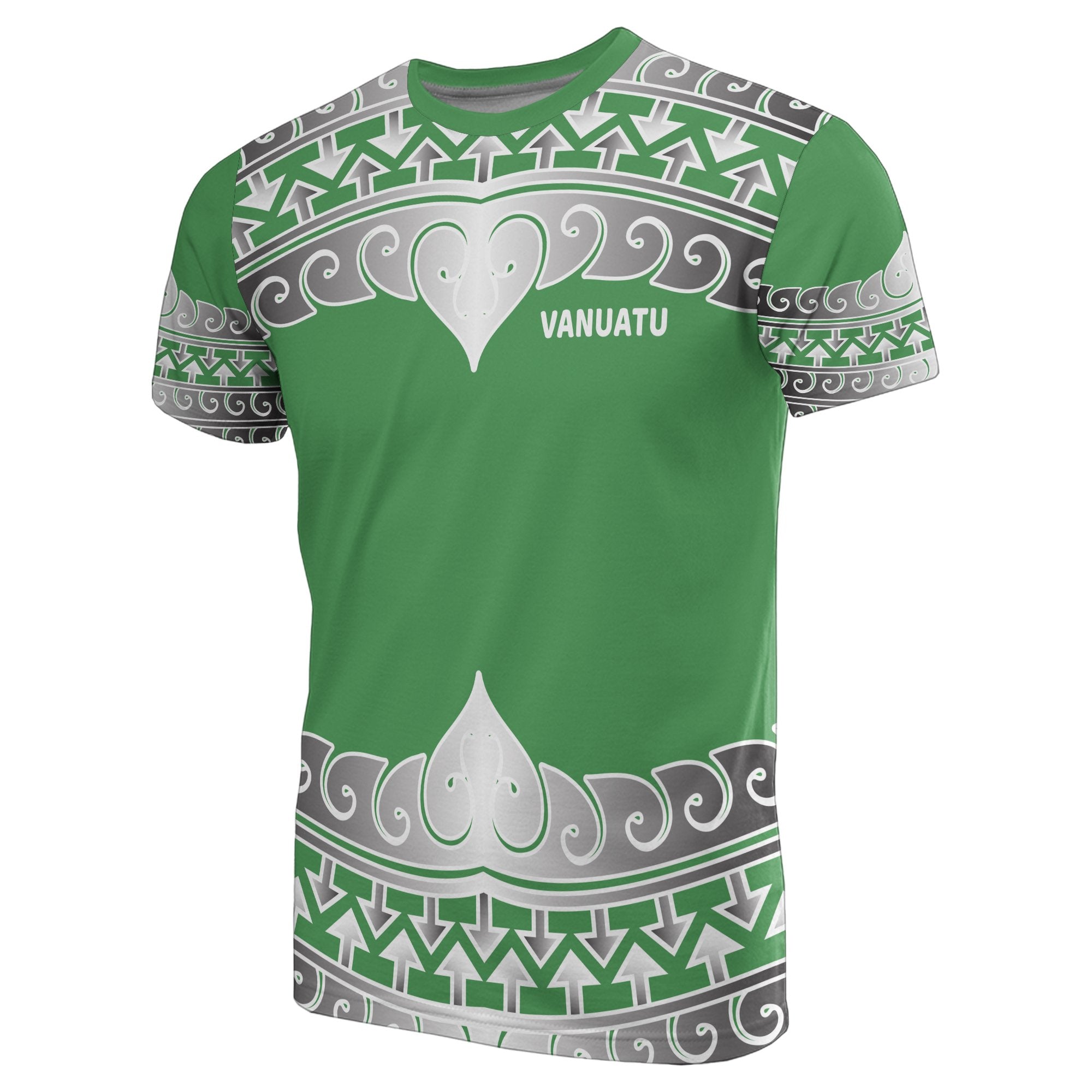 Vanuatu All Over T Shirt Vanuatuan Wave Style Unisex Green - Polynesian Pride