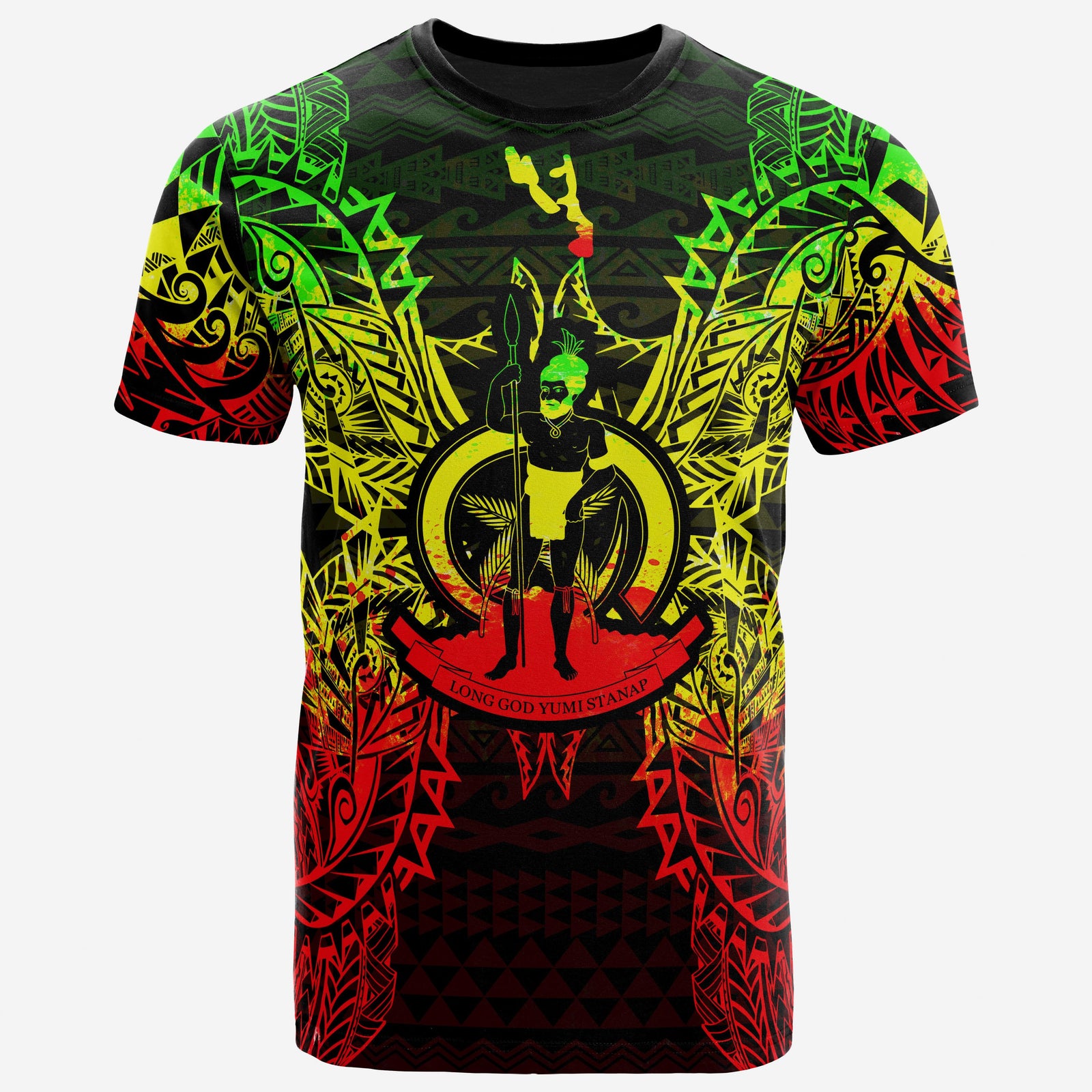 Vanuatu T Shirt Vanuatuan Coat of Arms Map Polynesian Tattoo Reggae Unisex Reggae - Polynesian Pride