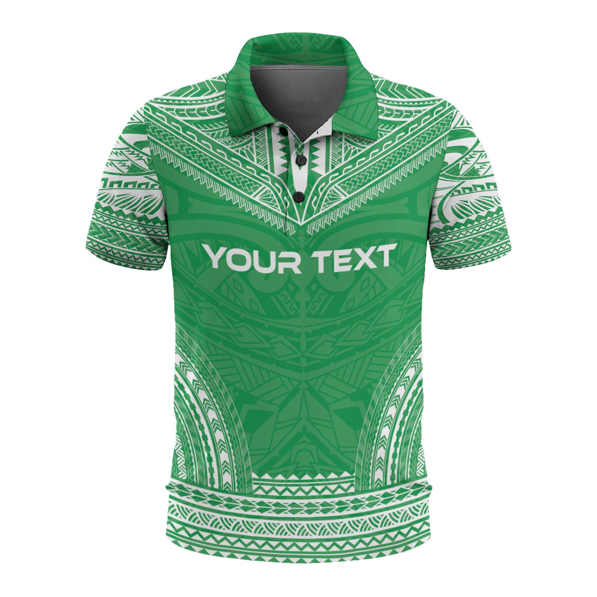 Vanuatu Custom Polo Shirt Vanuatuan Coat Of Arms Polynesian Chief Tattoo Green Version Unisex Green - Polynesian Pride