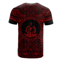 Vanuatu T Shirt Vanuatuan Coat of Arms Polynesian Red Black - Polynesian Pride