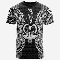 Vanuatu T Shirt Vanuatuan Coat of Arms Map Polynesian Tattoo White Black Unisex Black - Polynesian Pride