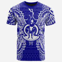 Vanuatu T Shirt Vanuatuan Flag Map Polynesian Tattoo Blue Unisex Blue - Polynesian Pride