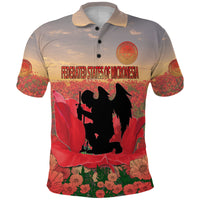 Federated States of Micronesia Veterans Day Polo Shirt Angel Wing LT9 Red - Polynesian Pride
