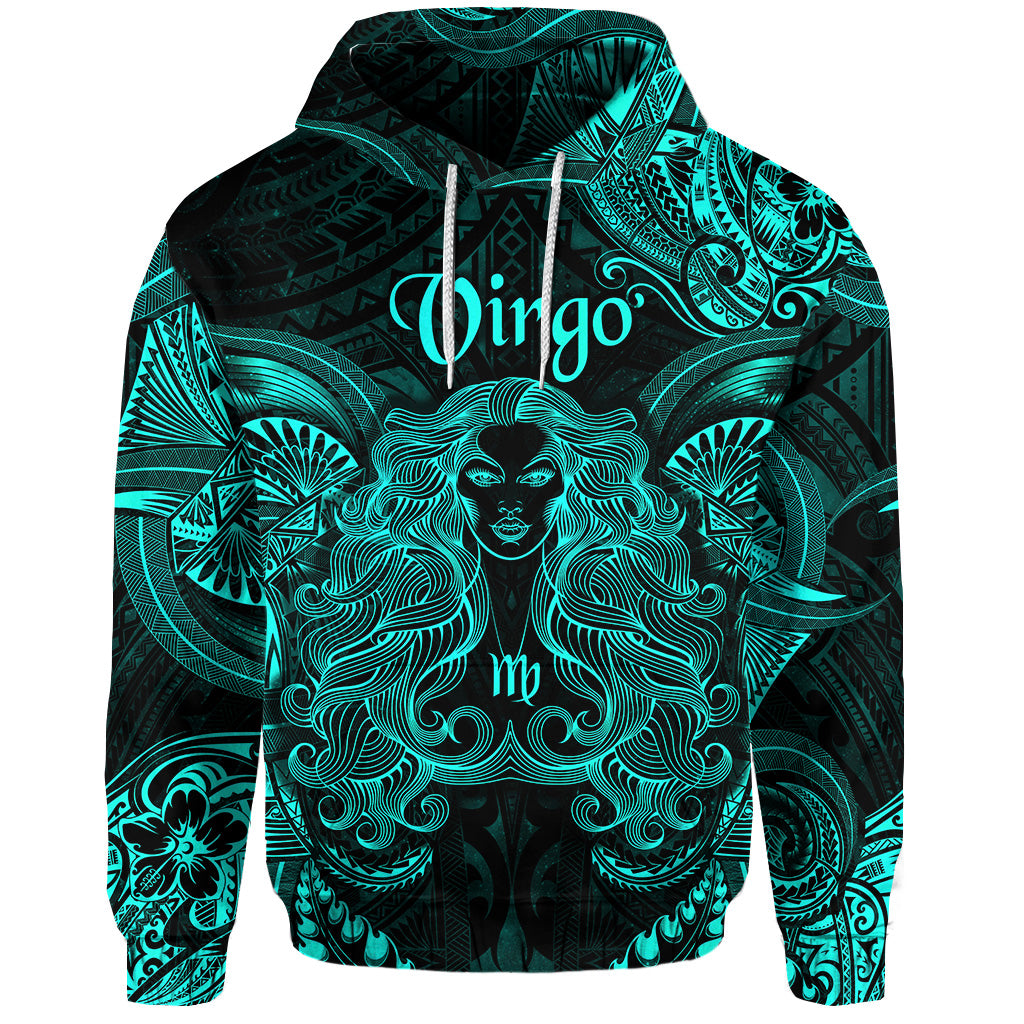 Custom Virgo Zodiac Polynesian Hoodie Unique Style Turquoise LT8 - Polynesian Pride