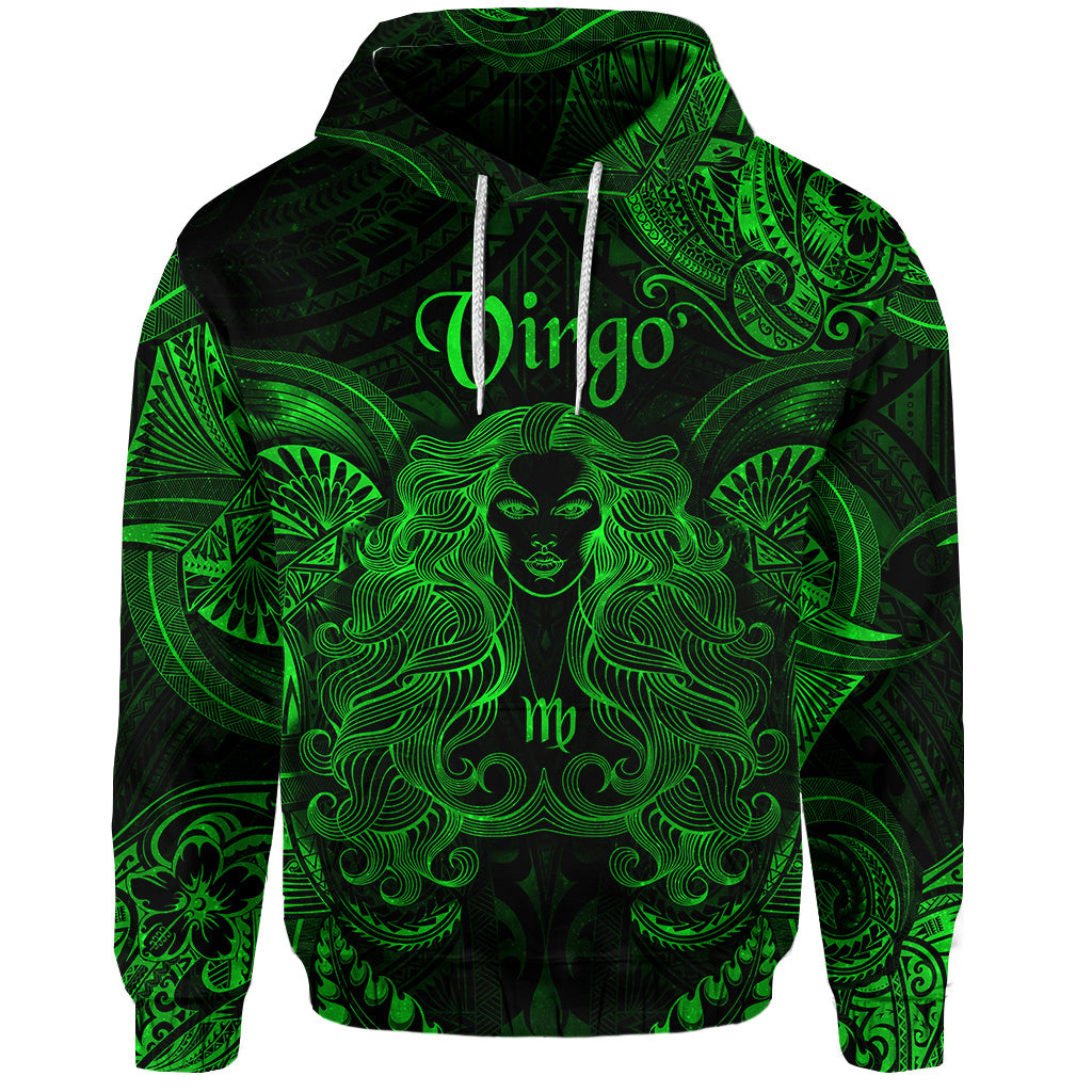 Custom Virgo Zodiac Polynesian Hoodie Unique Style Green LT8 - Polynesian Pride