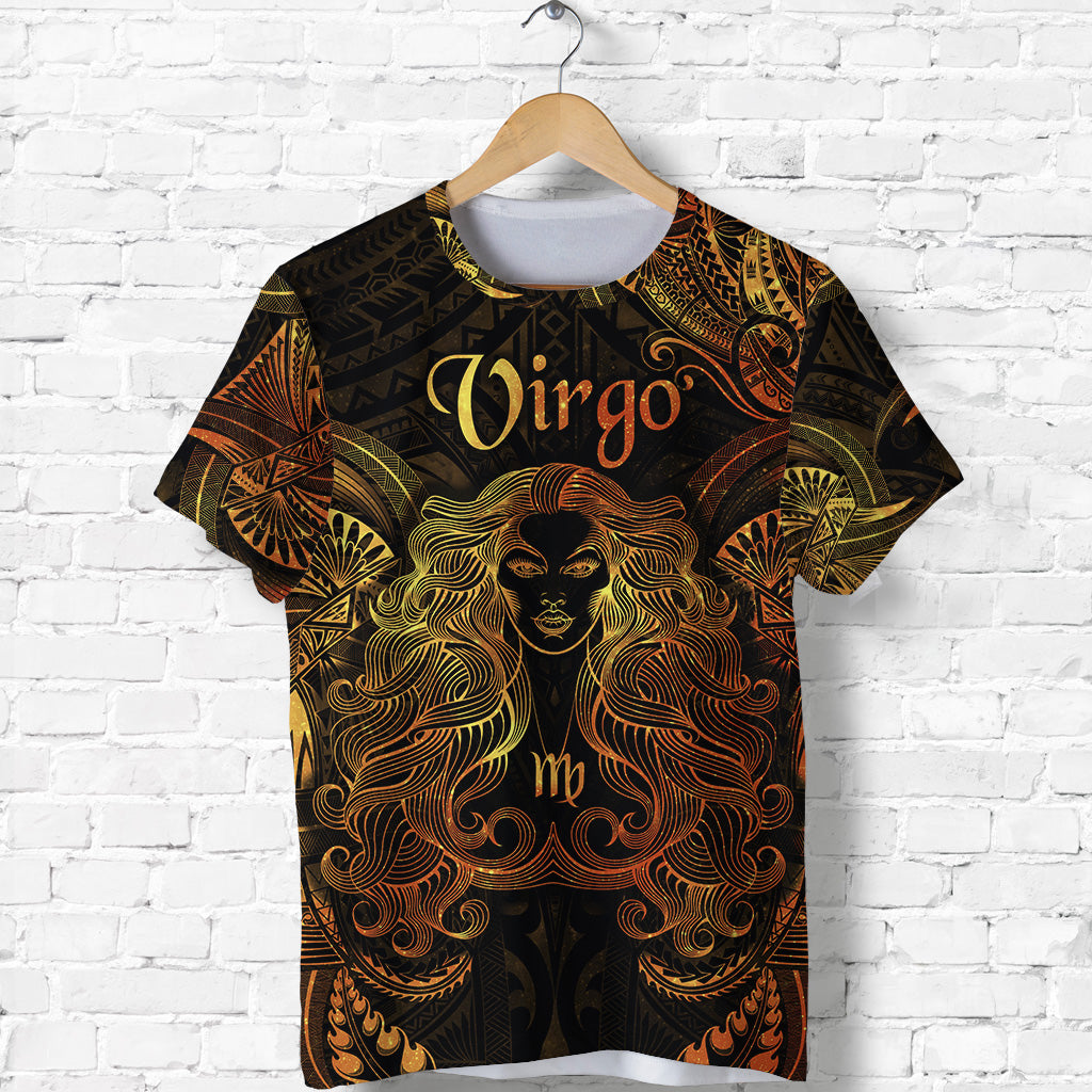 Virgo Zodiac Polynesian T Shirt Unique Style Gold LT8 - Polynesian Pride