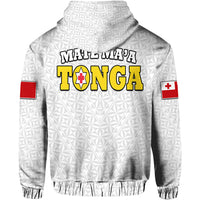 Mate Maa Tonga Rugby Hoodie Tongan Kupesi White Style LT9 - Polynesian Pride