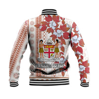 (Custom Personalised) Fiji Baseball Jacket Tagimoucia Mixed White Tapa Style LT9 - Polynesian Pride