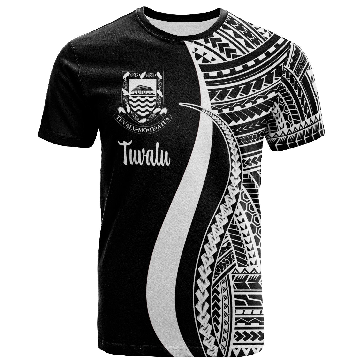 Tuvalu T Shirt White Polynesian Tentacle Tribal Pattern Unisex White - Polynesian Pride